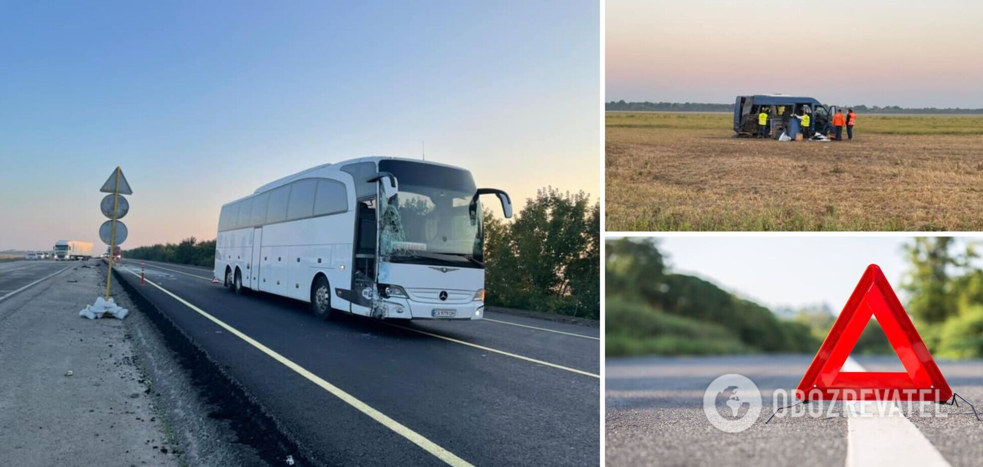 На Київщині автобус із паломниками-хасидами потрапив у ДТП, є загиблий. Фото