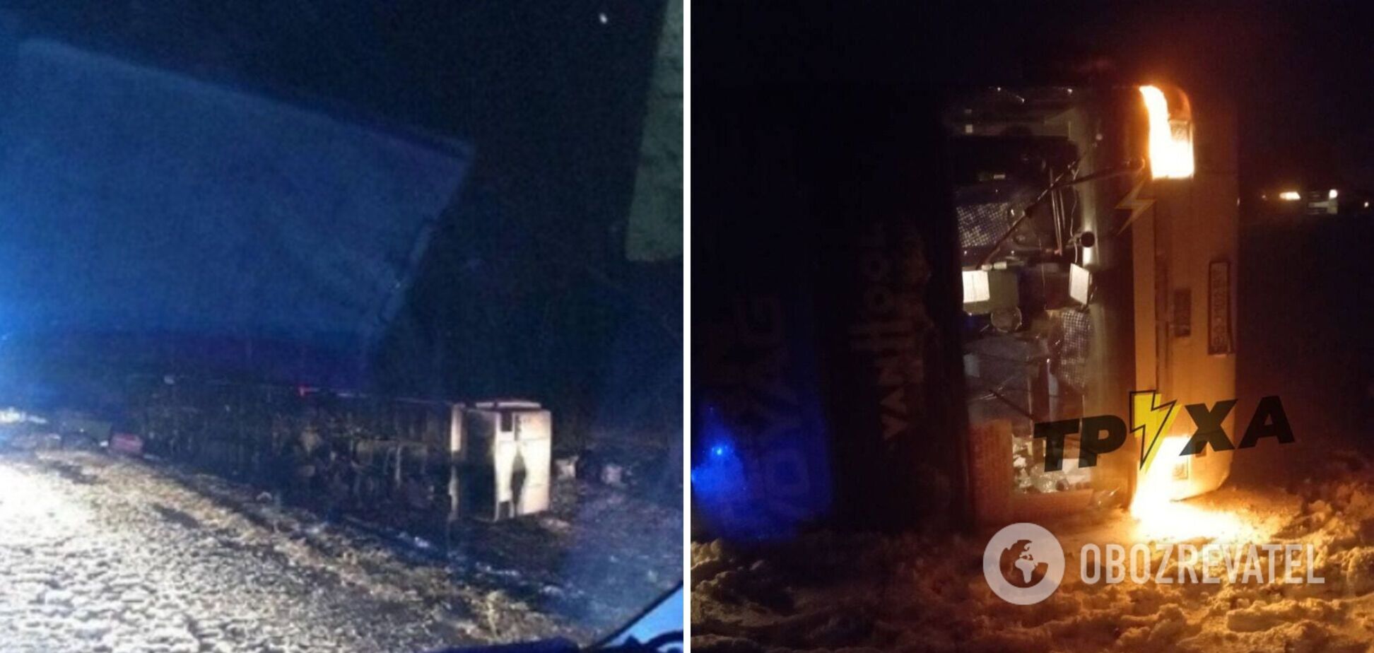 На Львівщині перекинувся пасажирський автобус, який їхав до Польщі: багато постраждалих. Фото та відео